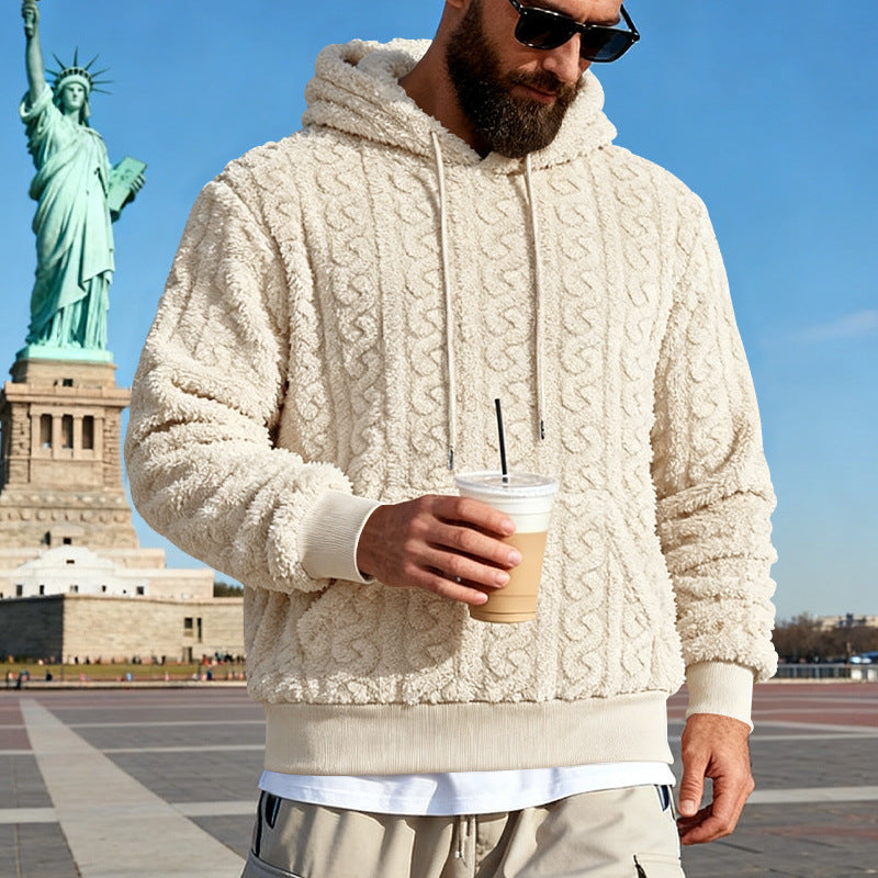 Herren Gefütterter Sherpa‑Hoodie mit Zopfmuster und Kapuze Shop Nory