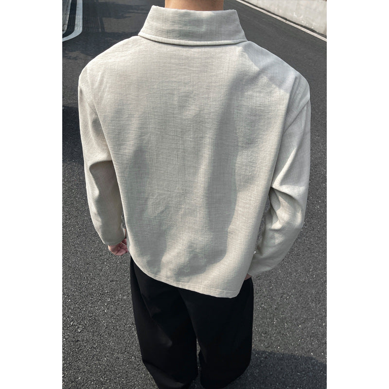 Herren Lässiger Polo-Pullover mit Stehkragen Shop Nory