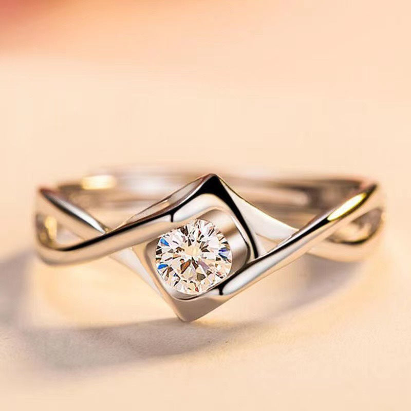 Damen eleganter Verlobungsring mit funkelndem Zirkon Shop Nory