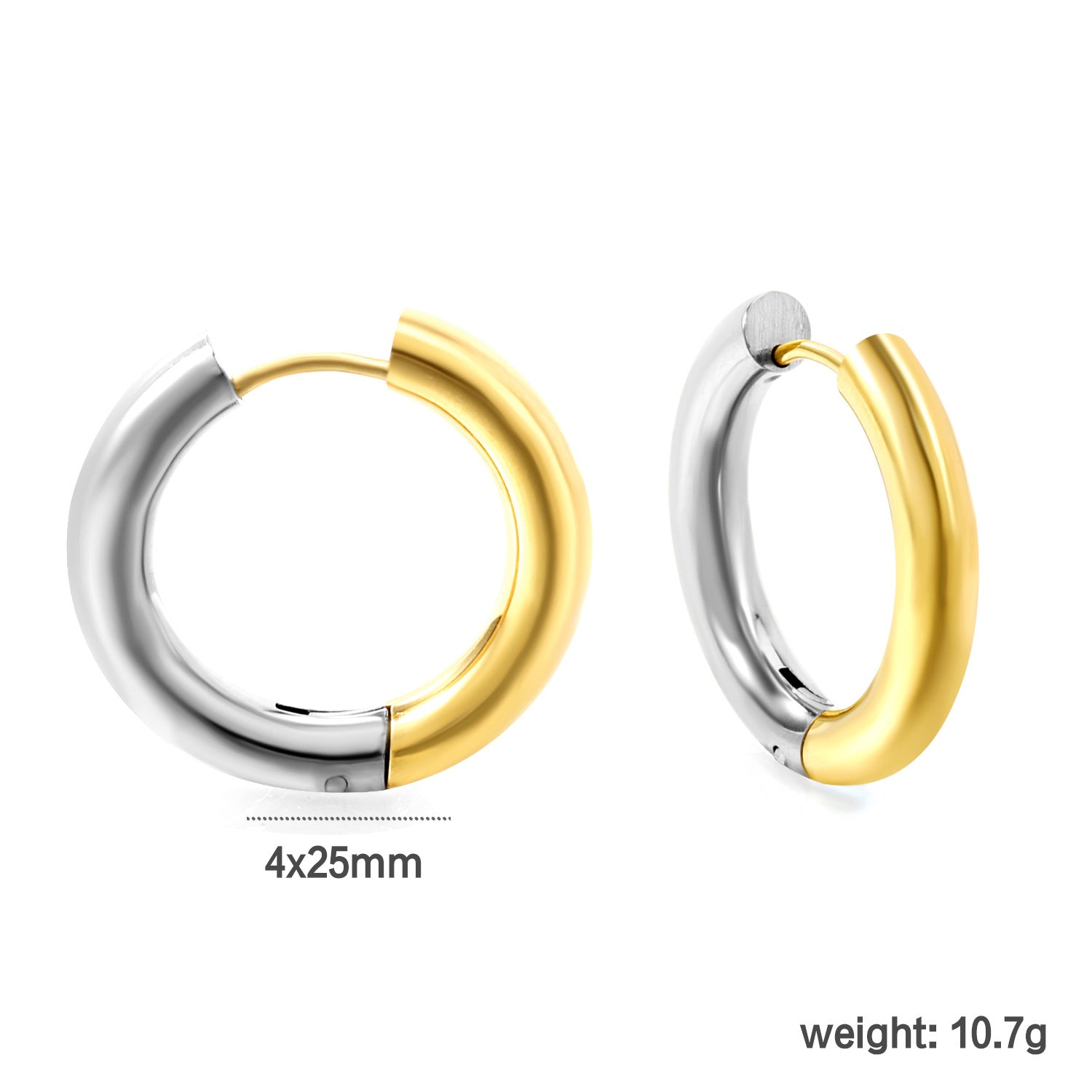 Damen moderne geschwungene Edelstahl-Ohrstecker Shop Nory