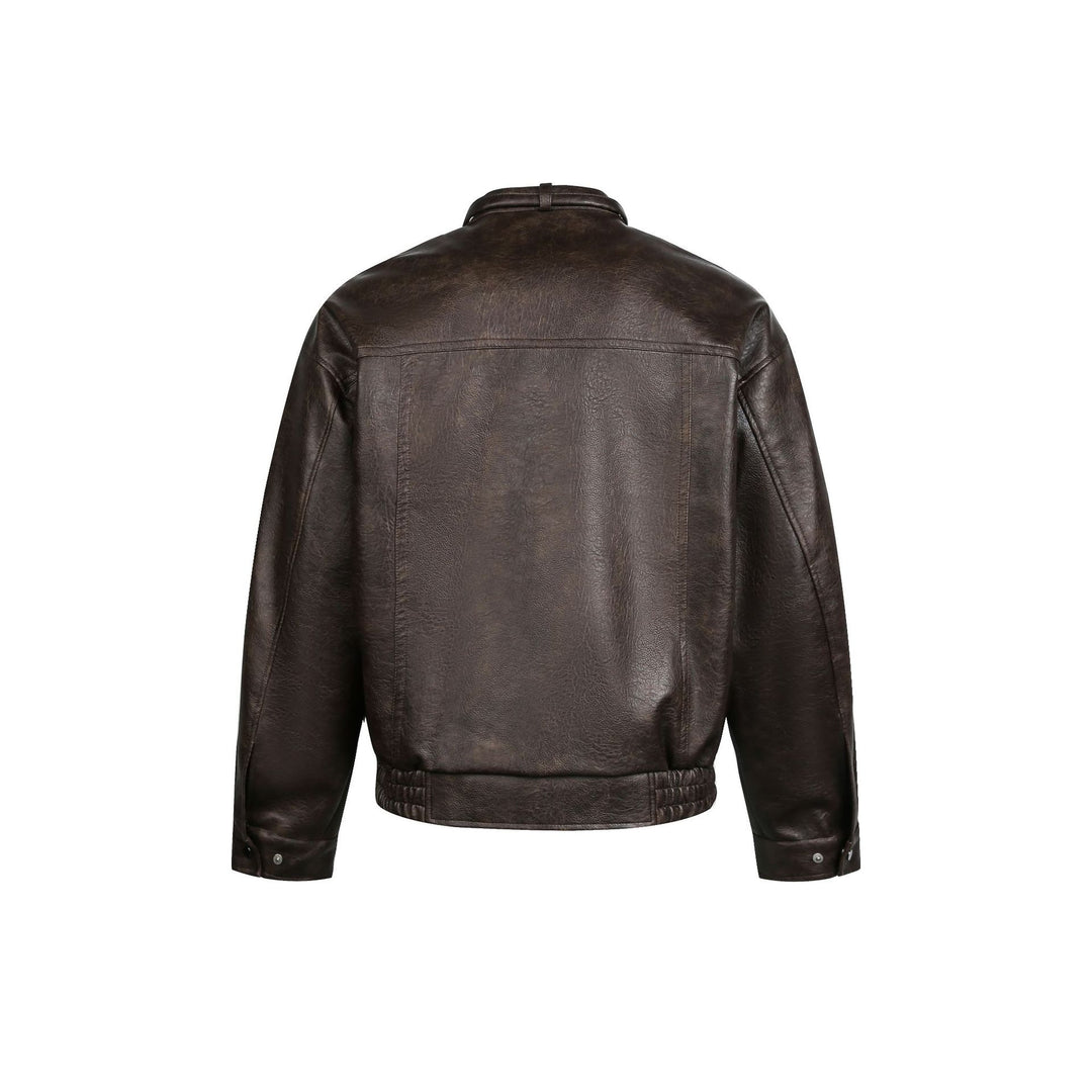 Herren Lederblouson im Pilotenstil mit Schnallenkragen und gerafftem Bund Shop Nory