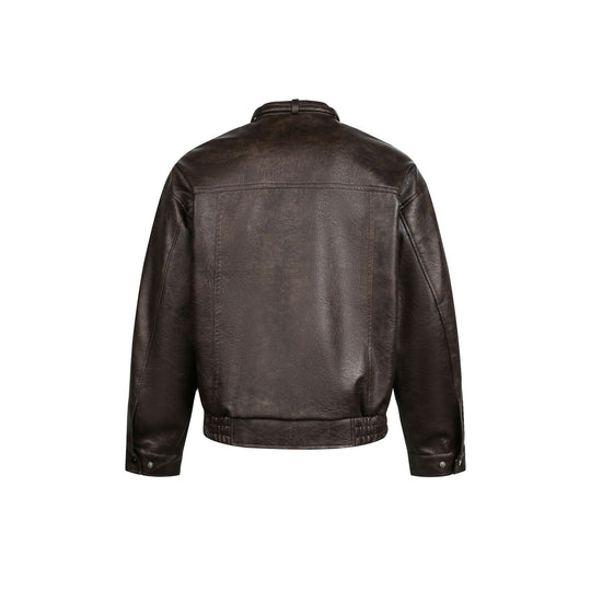 Herren Lederblouson im Pilotenstil mit Schnallenkragen und gerafftem Bund Shop Nory