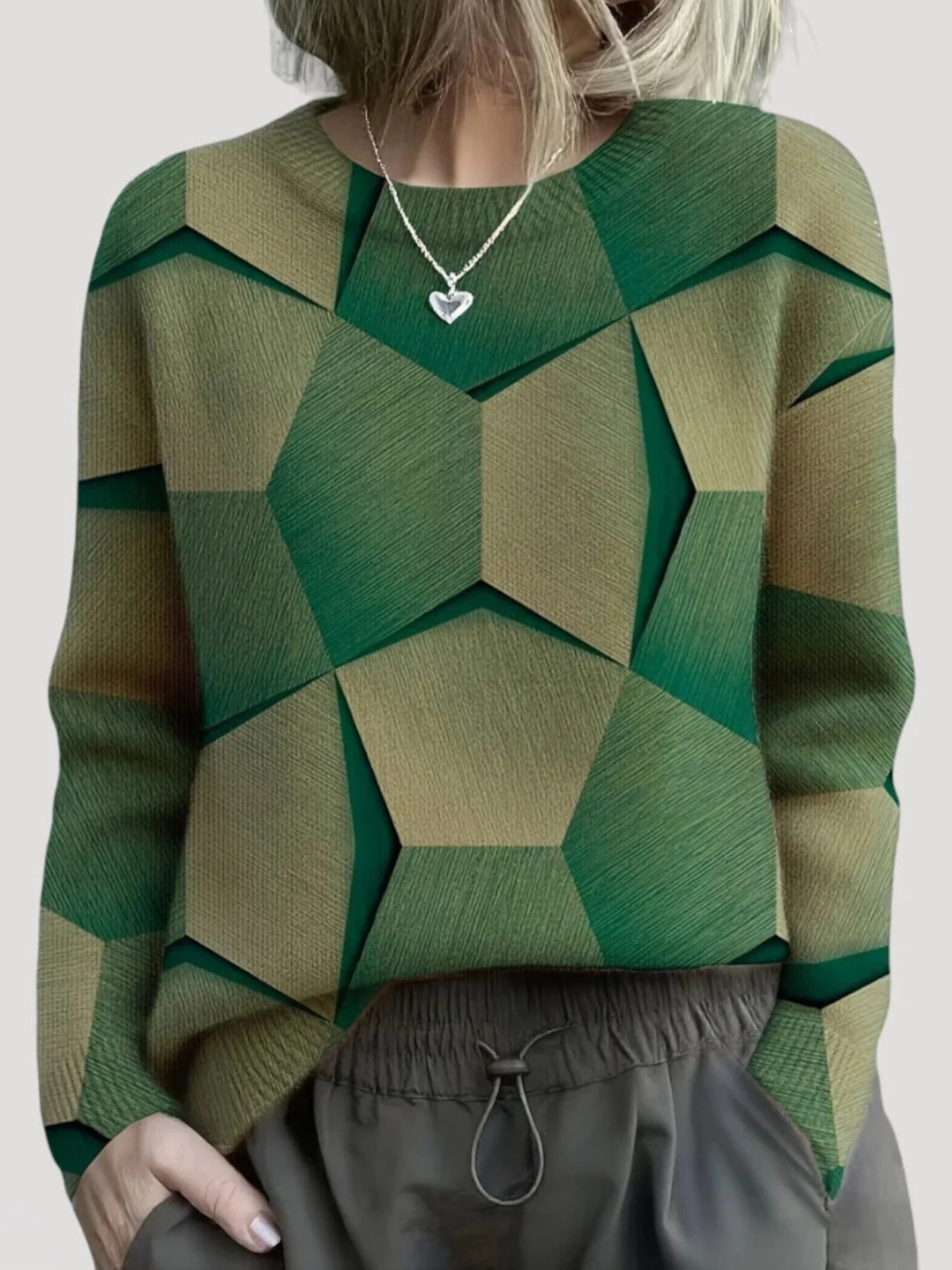 Damen Gemusterter Pullover