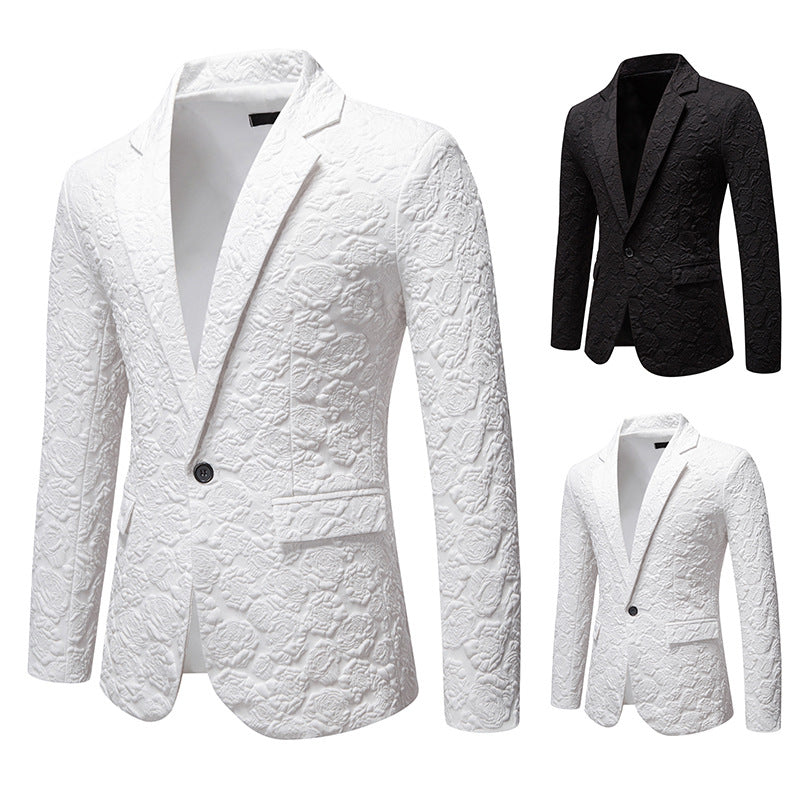 Herren strukturiertes Business-Sakko mit floraler Jacquardstruktur und Slim-Fit Shop Nory