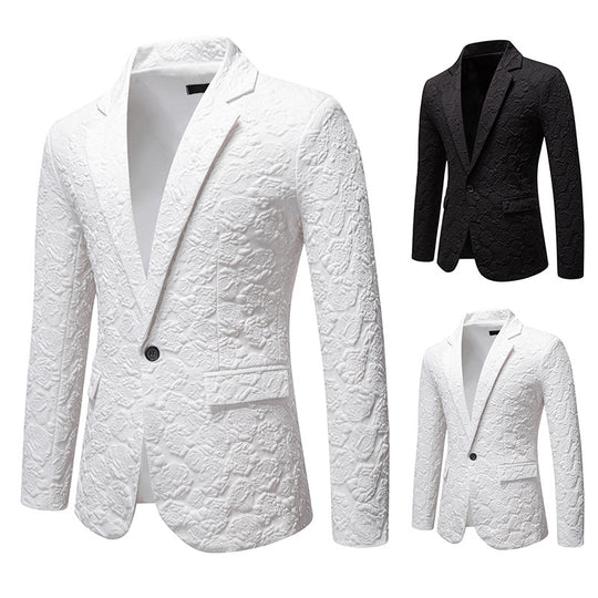 Herren strukturiertes Business-Sakko mit floraler Jacquardstruktur und Slim-Fit Shop Nory