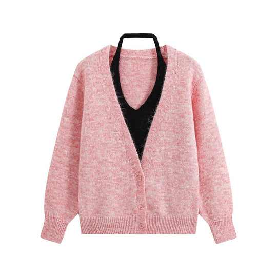 Damen Oversize Strickcardigan mit tiefem V Ausschnitt und Rippbund Shop Nory