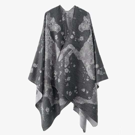 Damen Oversize-Wickelponcho im Kimono-Fall mit feinem Jacquardgewebe Shop Nory