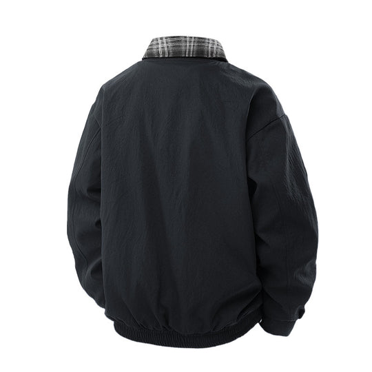 Herren Lässige Layering-Übergangsjacke mit karierter Innenlage und Reißverschluss Shop Nory
