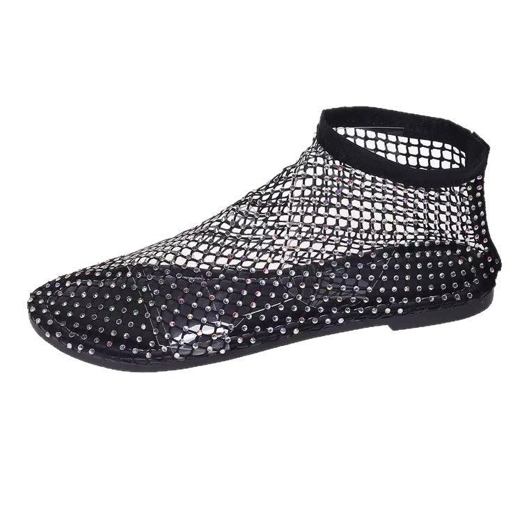 Damen transparente Ballerinas aus Netzmaterial Shopnory
