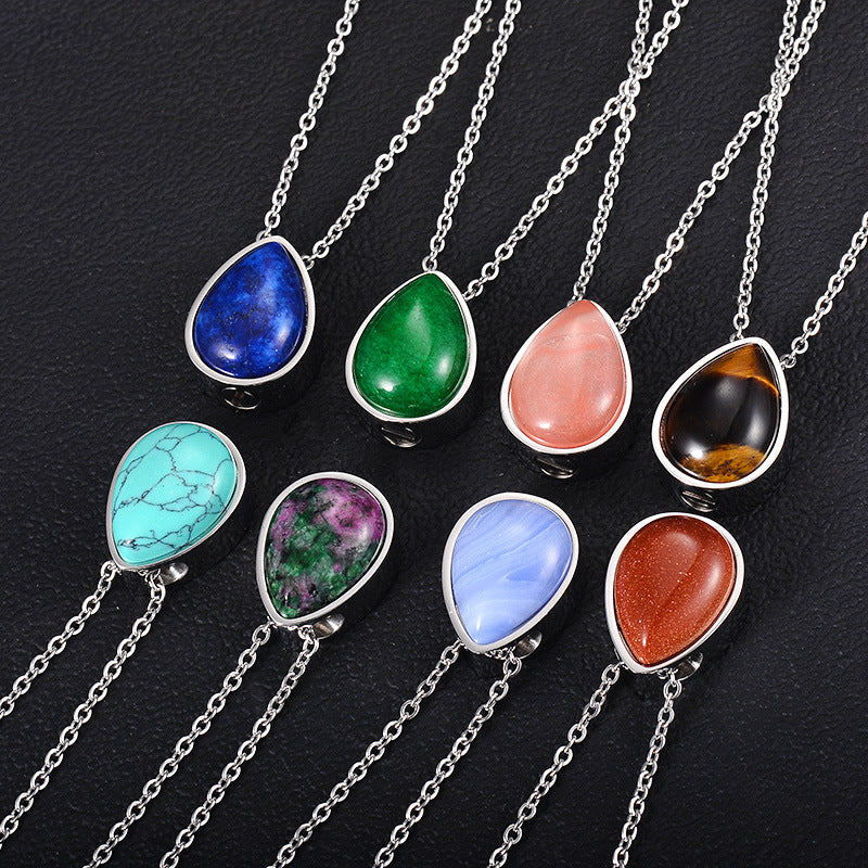 Damen Halskette mit tropfenförmigem Kristallanhänger aus hochwertigem Silber Shop Nory