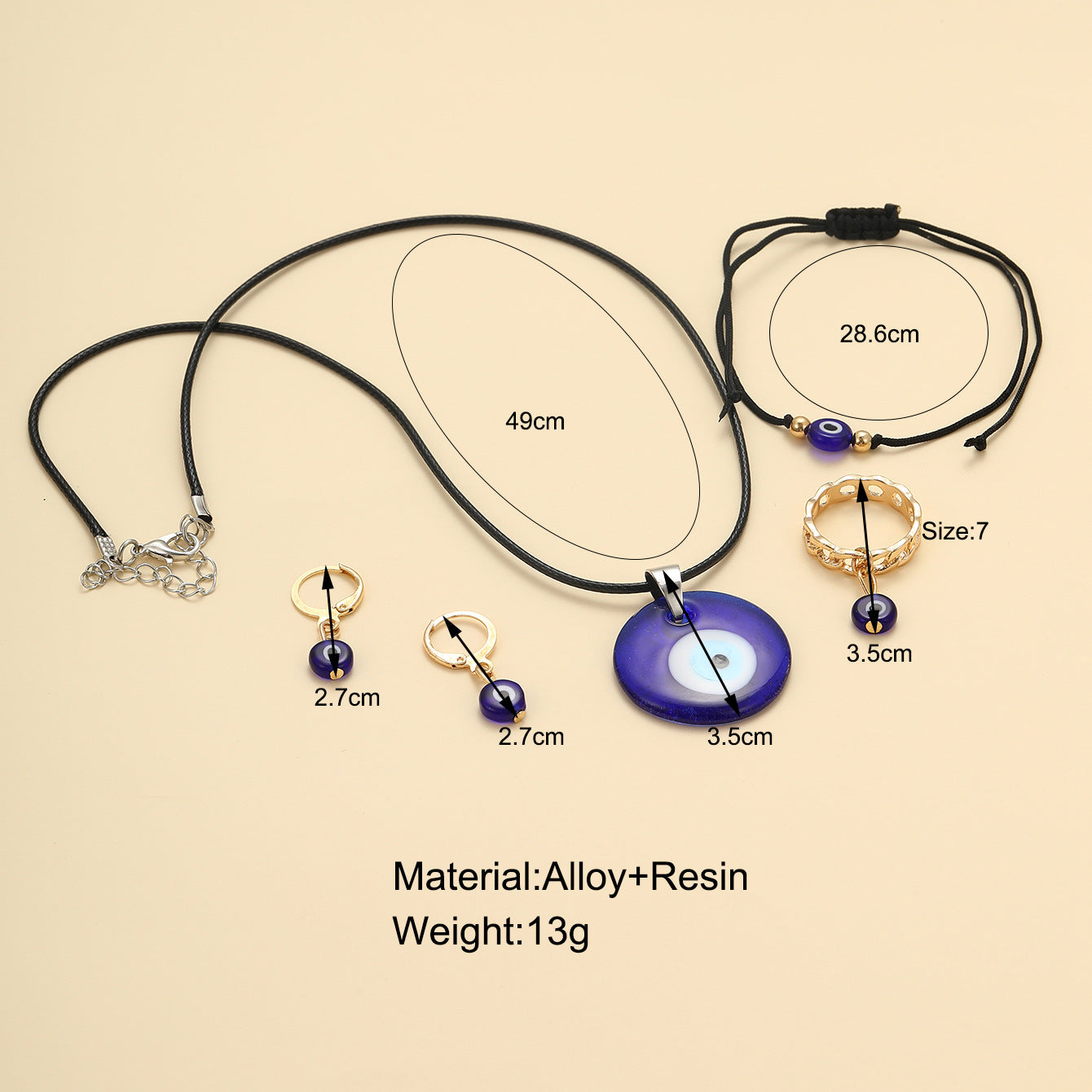 Damen Schmuckset mit schützendem Augenmotiv Shop Nory