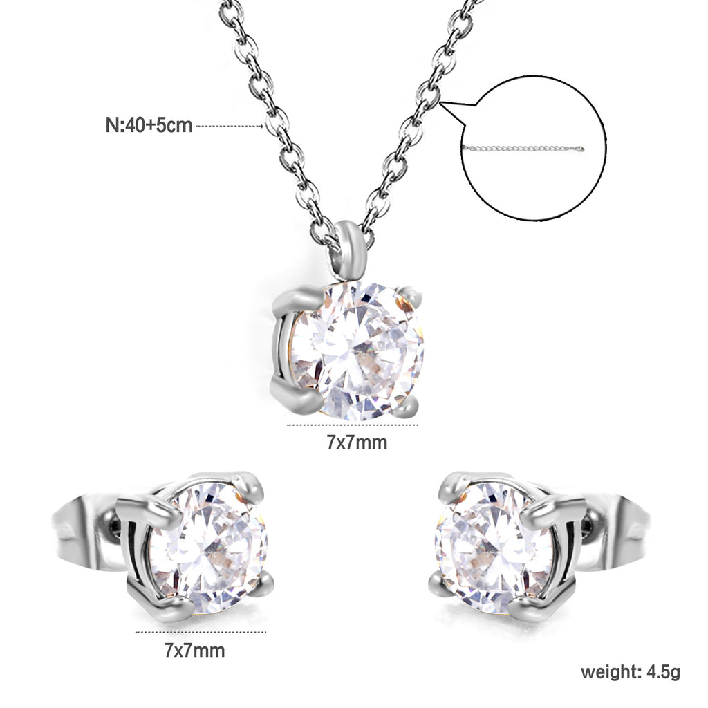 Damen Schmuckset mit elegantem Kristallanhänger und funkelnden Ohrsteckern Shop Nory