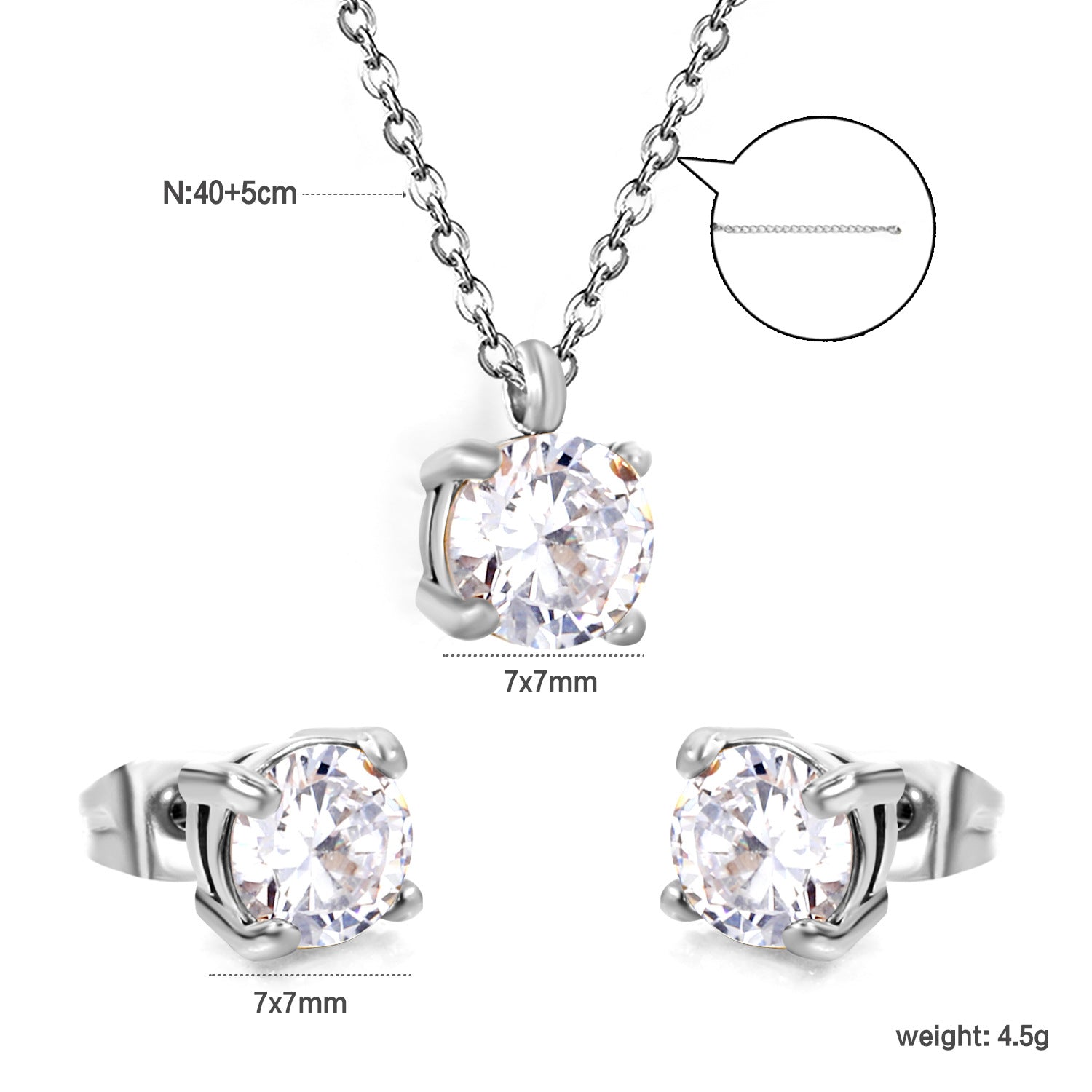 Damen Schmuckset mit elegantem Kristallanhänger und funkelnden Ohrsteckern Shop Nory
