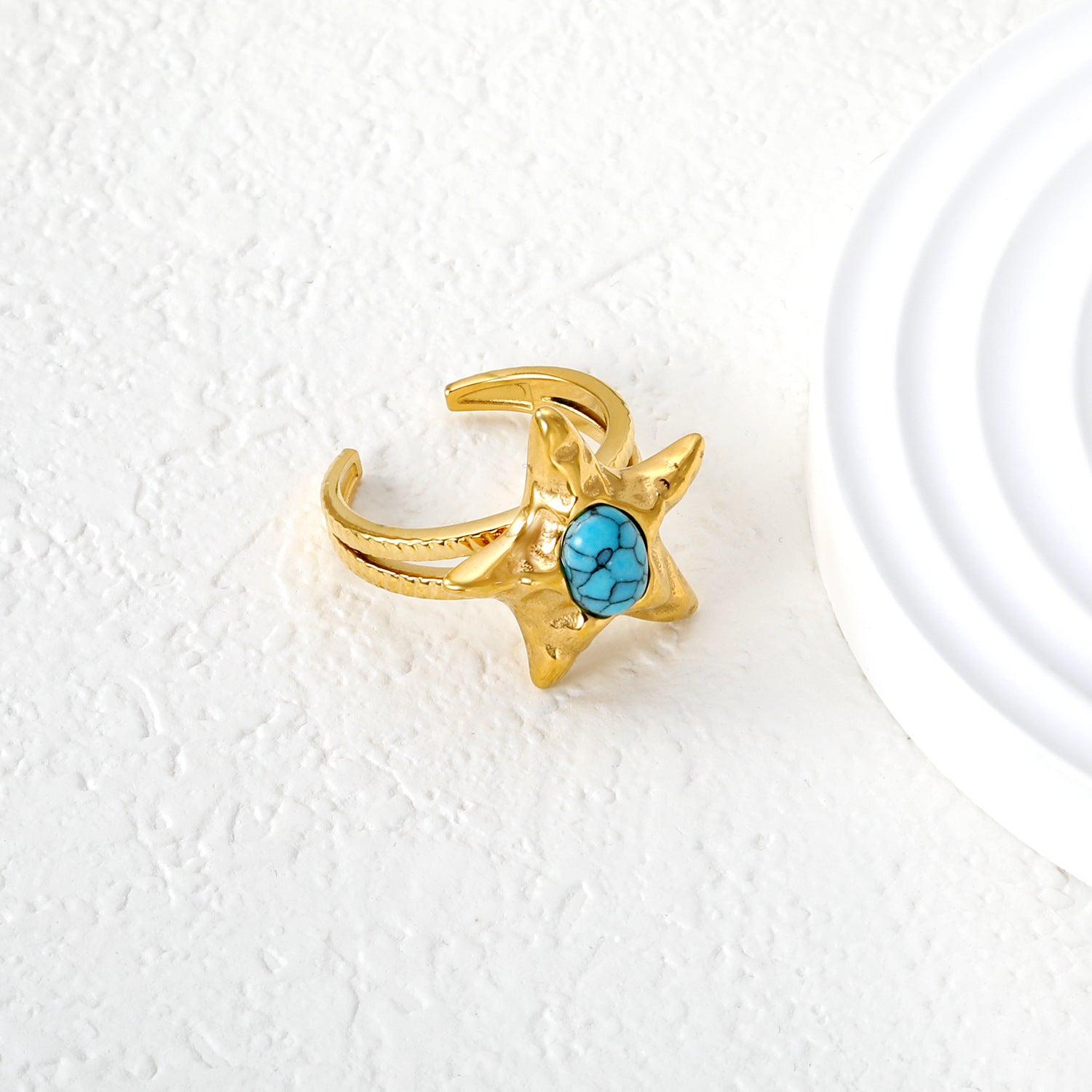 Damen Offener Ring mit einzigartigem Sternenanhänger und adjustablem Design Shop Nory