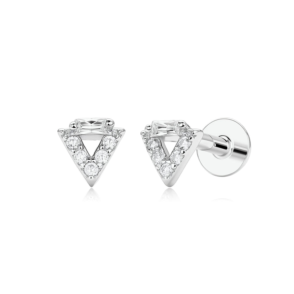 Damen Ohrstecker mit rautenförmigem Zirkonbesatz aus hochwertigem 925 Sterling Silber Shop Nory