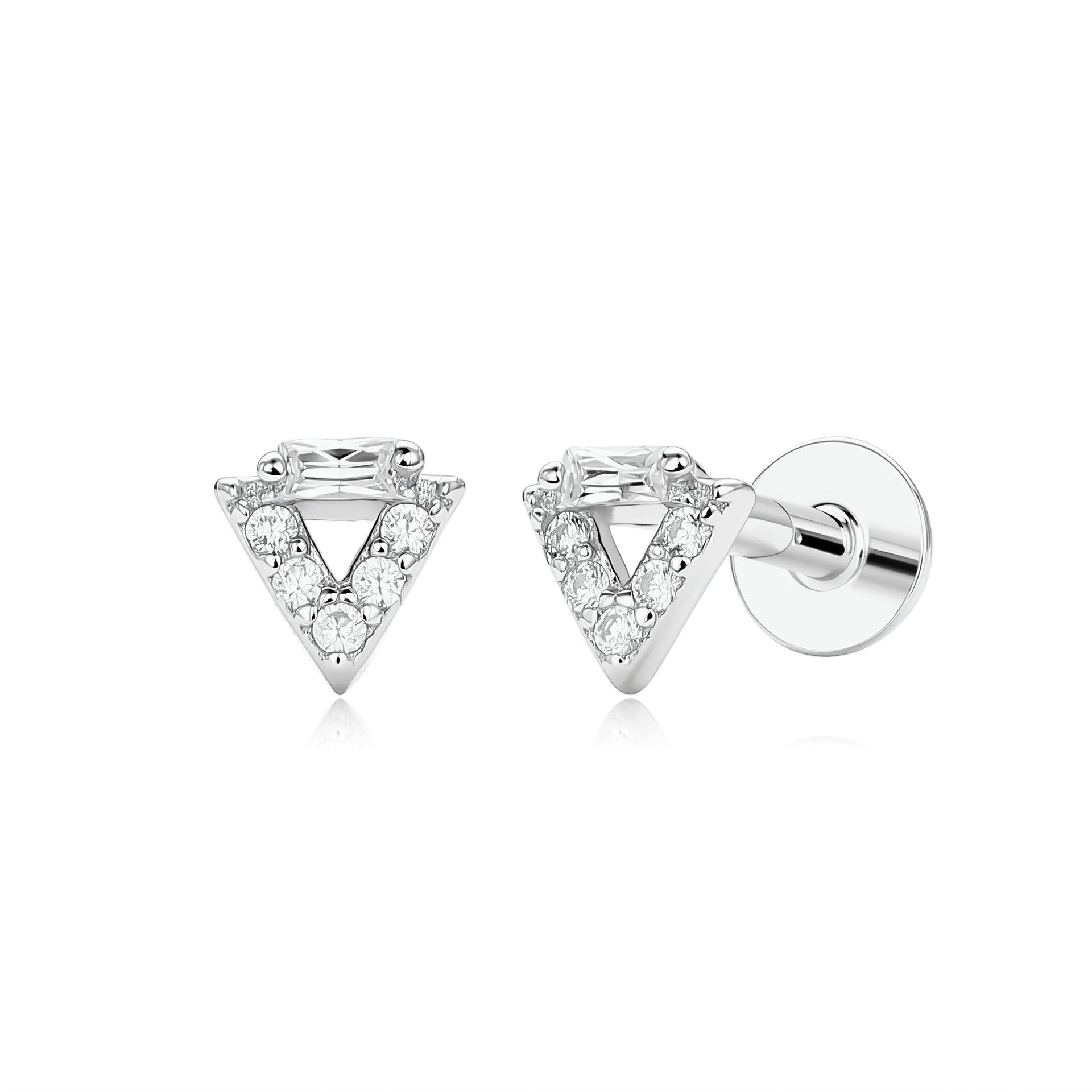 Damen Ohrstecker mit rautenförmigem Zirkonbesatz aus hochwertigem 925 Sterling Silber Shop Nory