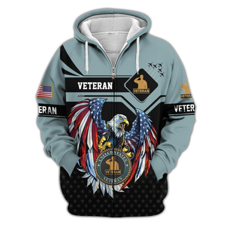 Herren Kapuzensweater mit amerikanischem Veteranenmotiv Shop Nory