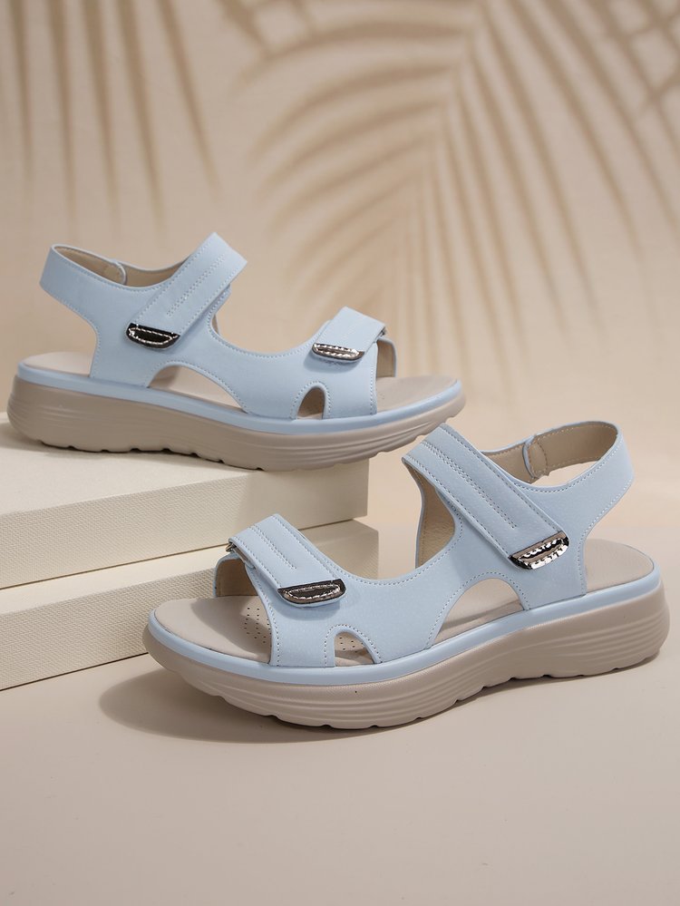 Damen Bequeme Sandalen mit verstellbaren Klettverschlüssen und anatomischem Fußbett
