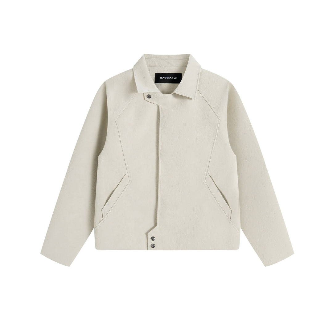 Herren Kurzblouson im Wildlederoptik mit asymmetrischer Frontpatte und geometrischen Pattentaschen Shop Nory