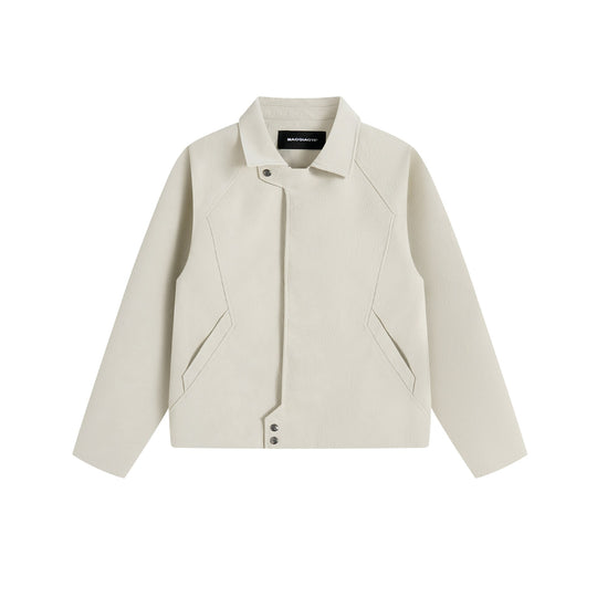 Herren Kurzblouson im Wildlederoptik mit asymmetrischer Frontpatte und geometrischen Pattentaschen Shop Nory