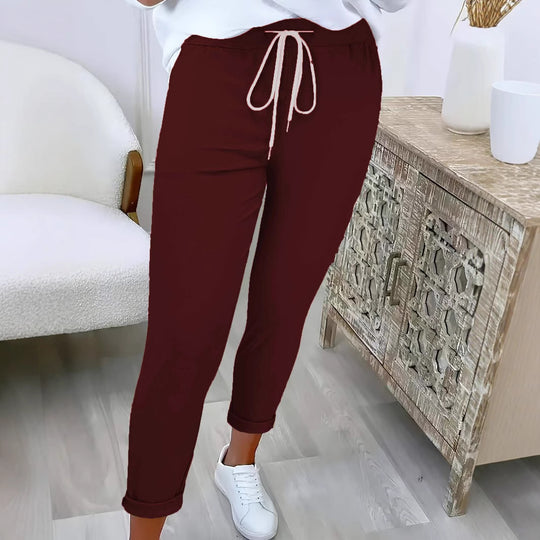 Damen Slim-Fit Jogginghose mit Tunnelzug und Umschlagbündchen Shop Nory