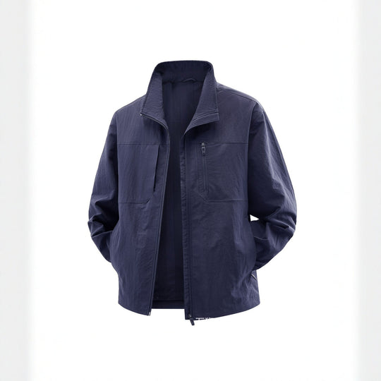 Herren Leichte Field-Utility-Jacke mit Mesh‑Futter, Stehkragen und Reißverschlusstaschen Shop Nory