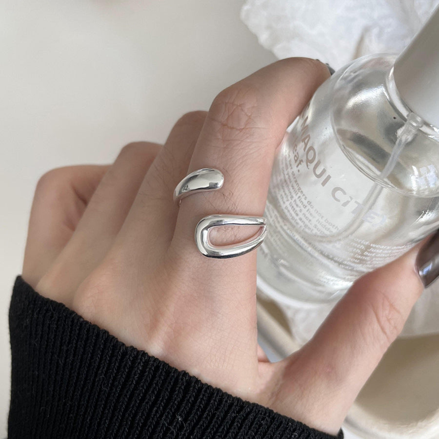 Damen Offener Silberring mit kreativem Handdesign Shop Nory