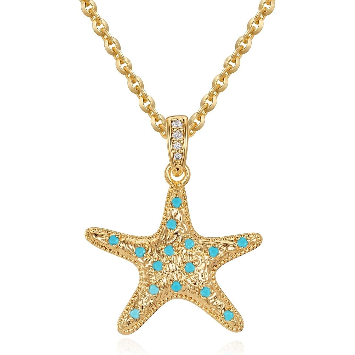 Damen Halskette mit funkelndem Sternanhänger und eleganter Goldkette Shop Nory