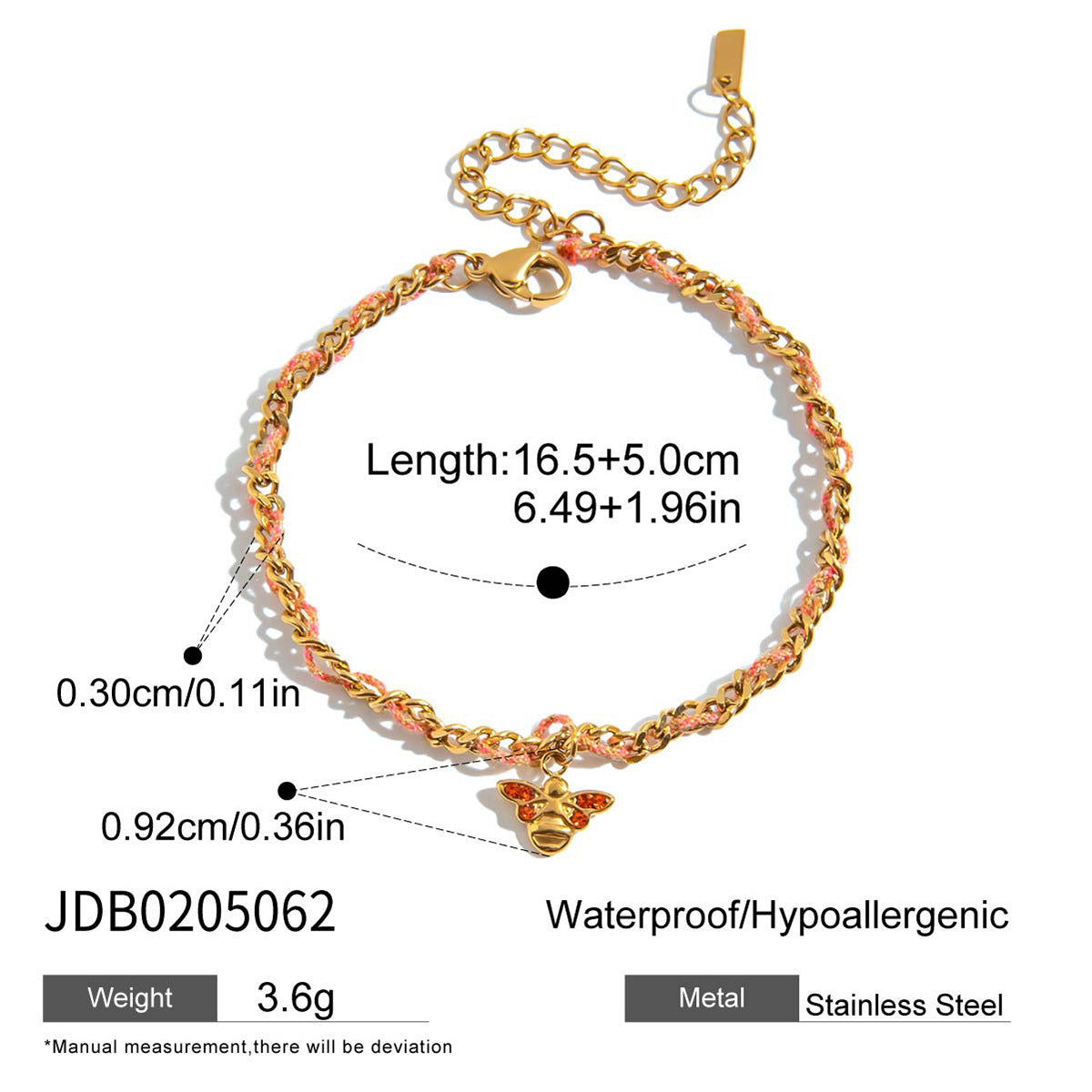 Damen Armband mit herzförmigem Anhänger und wasserdichten Eigenschaften Shop Nory