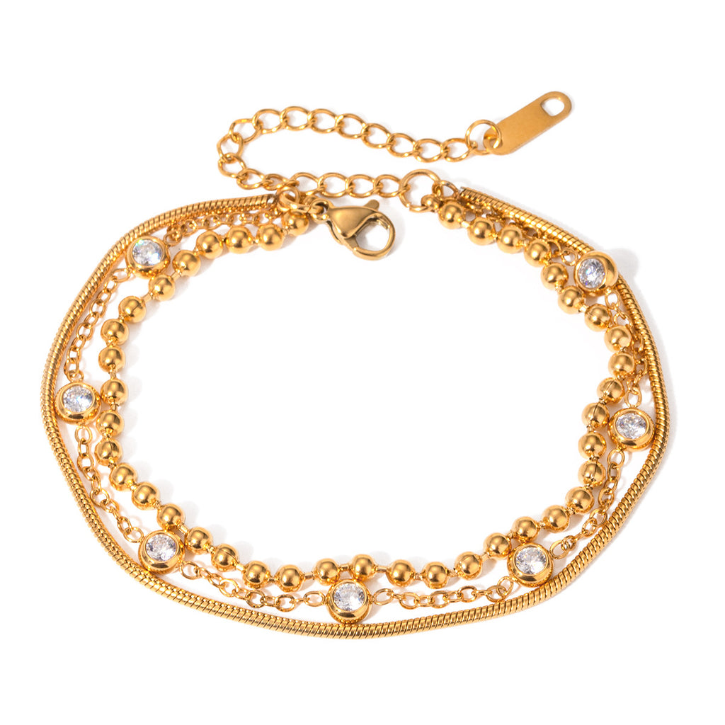 Damen Armband mit funkelnden Zirkonia und wasserdichtem Edelstahl Shop Nory