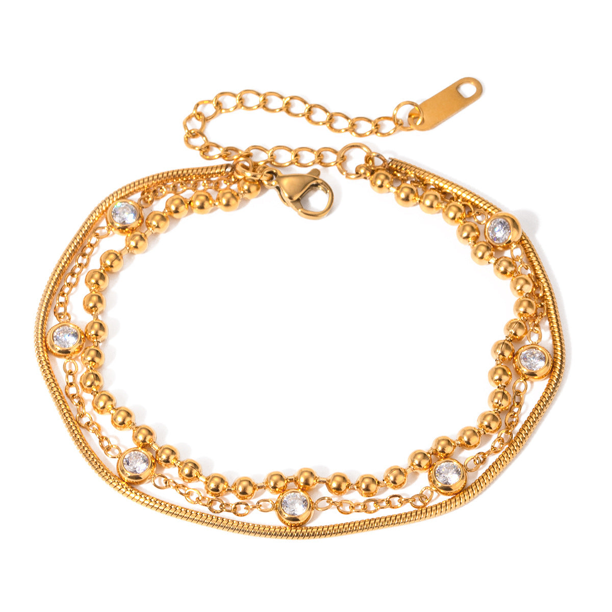 Damen Armband mit funkelnden Zirkonia und wasserdichtem Edelstahl Shop Nory