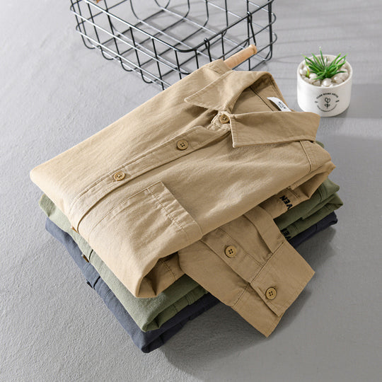 Herren Field-Overshirt aus robustem Baumwoll-Twill mit asymmetrischen Taschen Shop Nory