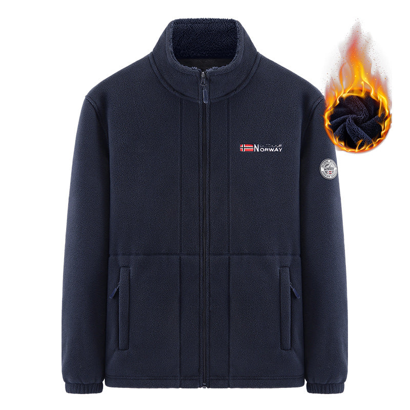Herren Isolierende Zip‑Fleecejacke mit hohem Kragen und Soft‑Teddyinnenfutter Shop Nory