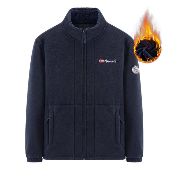 Herren Isolierende Zip‑Fleecejacke mit hohem Kragen und Soft‑Teddyinnenfutter Shop Nory