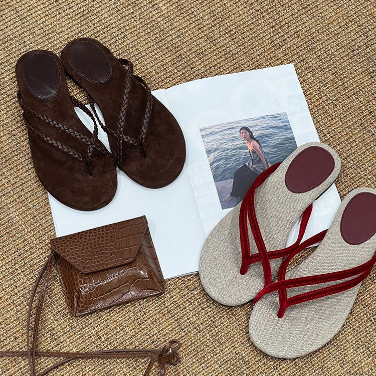 Damen Zehentrenner-Sandalen mit flexiblem Fußbett und elegantem Riemendesign