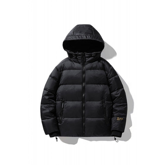 Herren gesteppte Thermo-Daunenjacke mit Kapuze, winddichter Shell und verstellbarem Saum Shop Nory