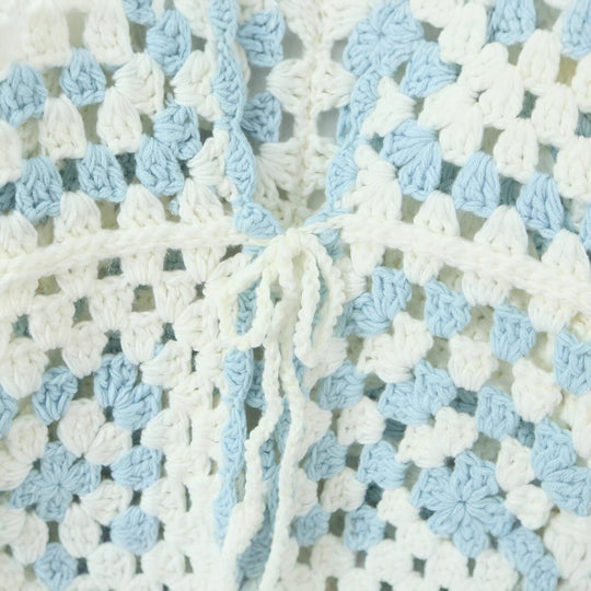 Damen Gehäkelte Granny‑Square Cardigan mit weitem Ärmel und Bindegürtel Shop Nory