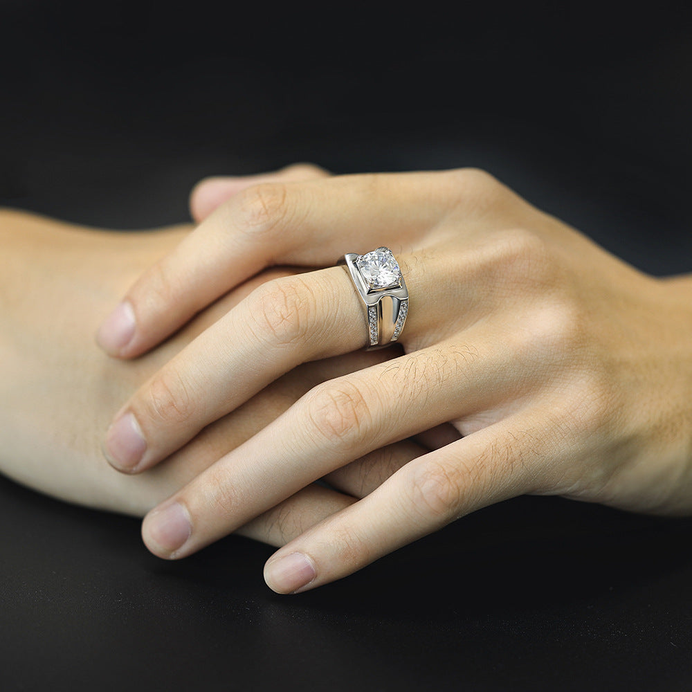 Damen Designerringe mit quadratischer Fassung und funkelnden Zirkonia Shop Nory