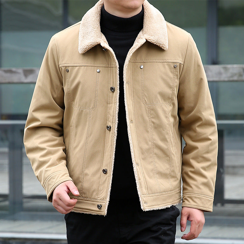 Herren Lässige Jacke mit Teddyfutter Shop Nory
