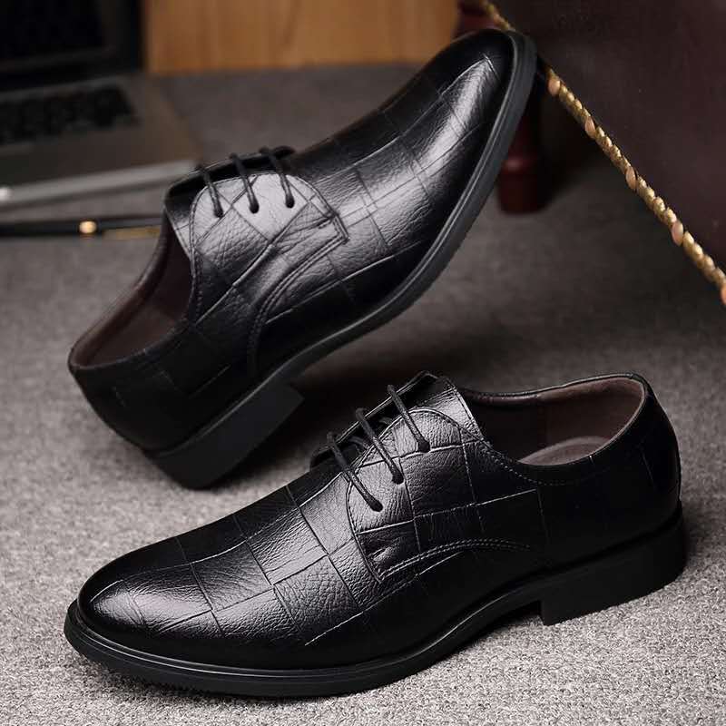Herren Eleganter Derby-Lederschnürer mit Krokoprägung Shop Nory