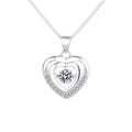 Damen Halskette mit herzförmigem Anhänger und glitzerndem Zirkonbesatz Shop Nory