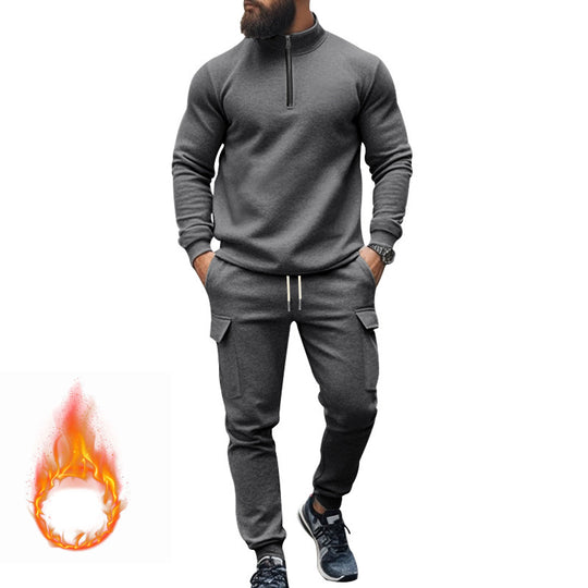 Herren nan sportlicher Cargo-Jogginganzug mit Troyerkragen Shop Nory