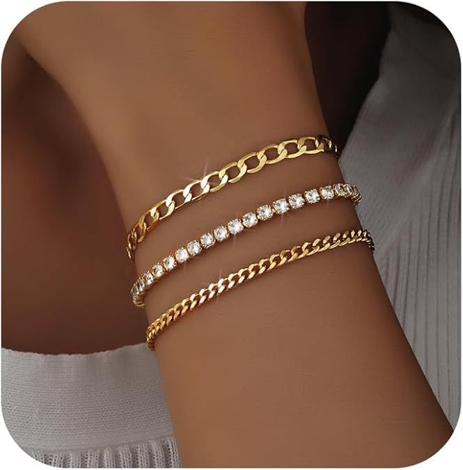 Damen Armband aus funkelnden Zirkonia-Steinen und robustem Kettendesign Shop Nory