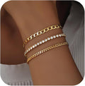 Damen Armband aus funkelnden Zirkonia-Steinen und robustem Kettendesign Shop Nory