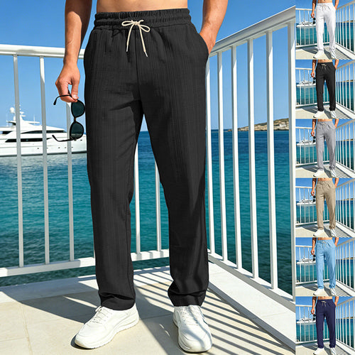 Herren Maritime Freizeit-Hose mit tonaler Rippstruktur, Kordelzug & Seitentaschen Shop Nory
