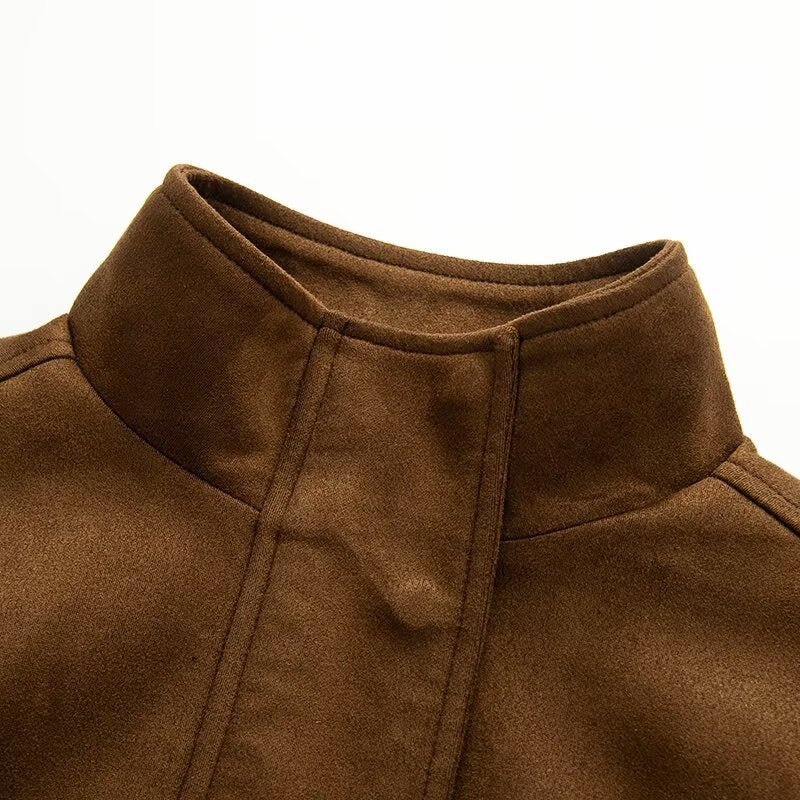 Damen Cropped Wollmix-Fieldjacke mit Stehkragen, verdecktem Verschluss und großen Pattentaschen Shop Nory