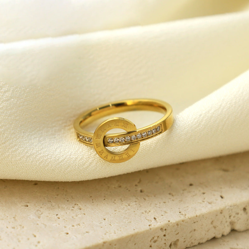 Damen Designer Ring mit funkelnden Zirkonia Steinen Shop Nory