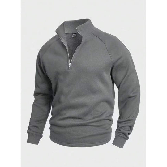 Herren Fleece-Halbzippullover mit Stehkragen und Raglanärmeln Shop Nory