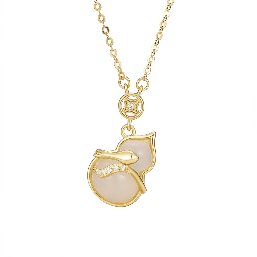 Damen elegante Halskette mit kunstvollem Blatt-Design und Perlenanhänger Shop Nory