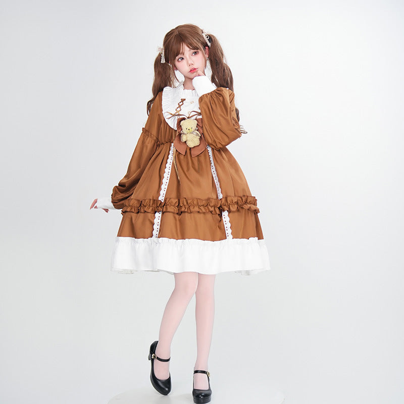 Damen Verspieltes Kostümkleid mit Rüschen und Teddybär-Motiv Shop Nory